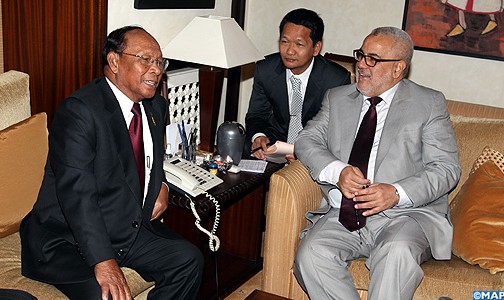 السيد ابن كيران يجري مباحثات مع رئيس الجمعية الوطنية بالكمبودج