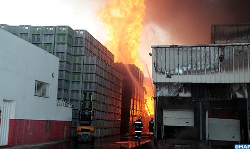 خسائر مادية مهمة في حريق بأحد مصانع الدار البيضاء
