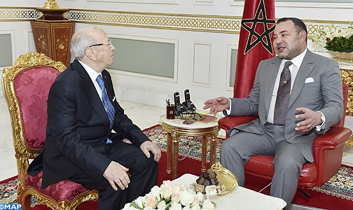 جلالة الملك يستقبل السيد باجي قائد السبسي رئيس حزب “نداء تونس”