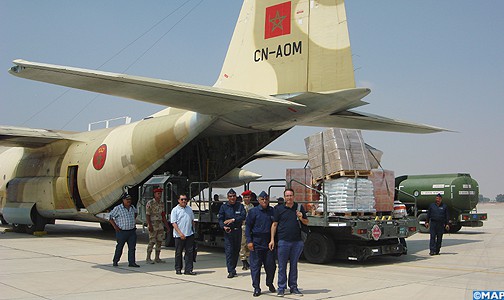 تواصل الجسر الجوي لنقل المساعدات المغربية لفائدة الفلسطينيين