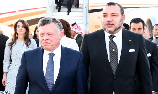 صاحب الجلالة الملك عبد الله الثاني والملكة رانيا يحلان بالدار البيضاء في زيارة عمل رسمية للمغرب