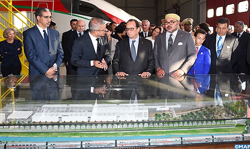 طنجة : جلالة الملك والرئيس الفرنسي يدشنان ورشة صيانة القطارات فائقة السرعة