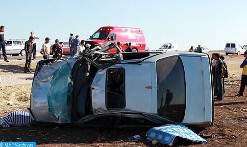 مصرع ثلاثة أشخاص وإصابة اثنين آخرين بجروح بليغة في حادث انقلاب سيارة مسروقة بالجماعة القروية الجعافرة (إقليم الرحامنة)