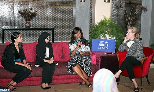 مراكش .. السيدة ميشيل أوباما تعد بالمضي قدما في القضاء على ظاهرة حرمان الفتيات من التعليم عبر مختلف أنحاء العالم