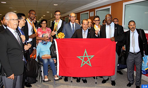 عودة الرياضيين المغاربة المشاركين في منافسات الألعاب البارالمبية المقامة بالبرازيل إلى أرض الوطن
