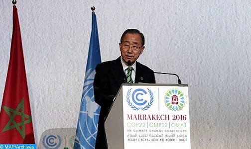 بان كي مون يشيد بريادة جلالة الملك في حشد الجهود الدولية لمواجهة التغيرات المناخية