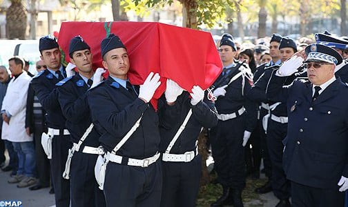 جنازة رسمية بفاس لموظفي الشرطة الأربعة، شهداء الواجب الوطني، ضحايا حادثة السير بين مكناس والخميسات