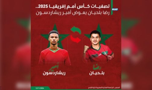 تصفيات كأس أمم إفريقيا 2025 (الجولتان 5 و6).. رضا بلحيان يعوض أمير ريشاردسون