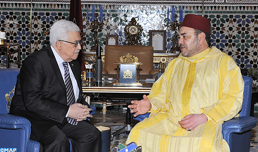 Entretiens en tête-à-tête à Marrakech entre SM le Roi et le Président de l’Etat de Palestine