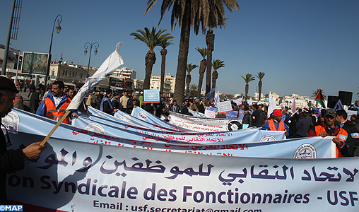 Marche à Rabat de l’Union syndicale des fonctionnaires