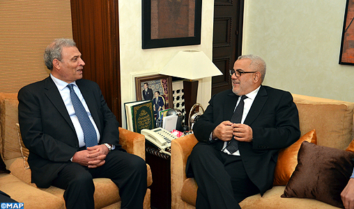 M. Benkirane reçoit le vice-Premier ministre et ministre de la Culture palestinien