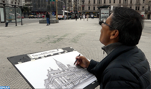 Jorge Janco, un artiste qui dessine la capitale argentine d’une seule goutte d’encre