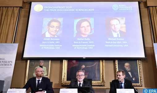 Le Nobel d’économie 2019 à un trio de chercheurs