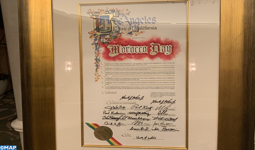 Proclamation du 19 novembre “Journée du Maroc à Los Angeles” en reconnaissance de l’engagement Royal pour la tolérance et la paix