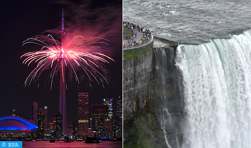 Canada: les chutes du Niagara et la tour CN aux couleurs du drapeau marocain pour célébrer la fête du Trône