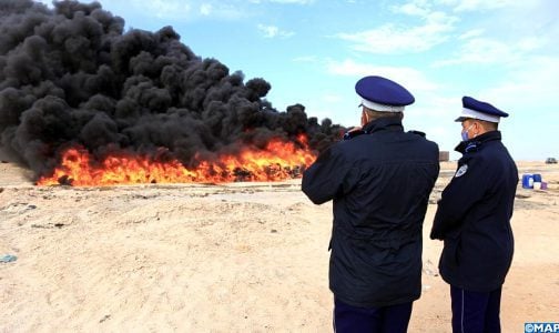 Plus de 3 tonnes de chira incinérées à Dakhla