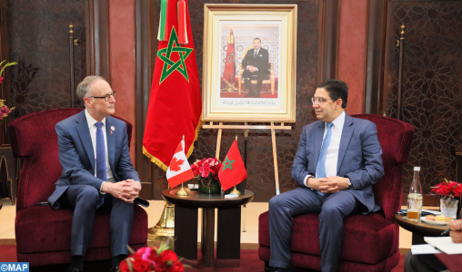 Marrakech : M. Bourita s’entretient avec le Secrétaire parlementaire de la ministre des Affaires Étrangères du Canada