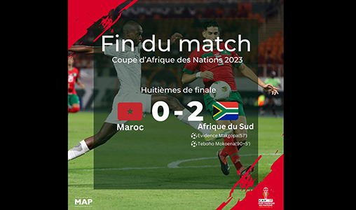 CAN-2023 (8es de finale): le Maroc s’incline face à l’Afrique du Sud (0-2) et quitte la compétition