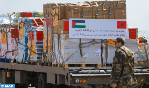 L’opération humanitaire déployée par le Maroc, en application des Très Hautes instructions de SM le Roi, dessine le sourire sur le visage des Palestiniens (Croissant rouge palestinien)