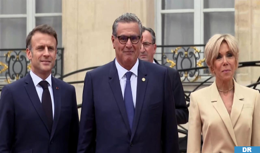 JO de Paris : M. Akhannouch assiste à la réception offerte par le Président français et Mme Brigitte Macron