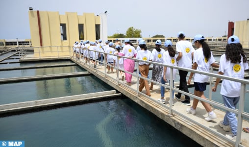 Station de traitement des eaux de Bouregreg : visite de sensibilisation en faveur des enfants du centre de vacances “Bouznika plage”