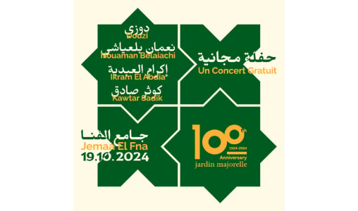 Centenaire du Jardin Majorelle: Concert exceptionnel, le 19 octobre à Jemaa El Fna