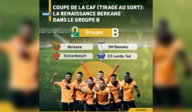 Coupe de la CAF (tirage au sort): la Renaissance Berkane dans le groupe B, aux côtés du Stade Malien, Stellenbosch et CD Lunda Sul