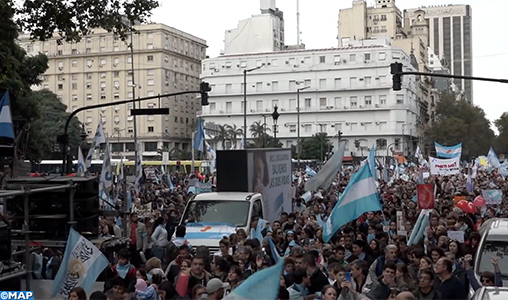 Manifestation anti-avortement aux abords du Congrès fédéral à Buenos Aires